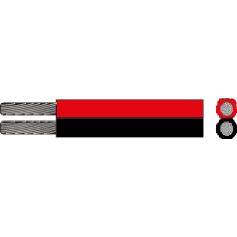 Kabel, 2 x 4 röd-svart 50 mRKUB dubbelledare