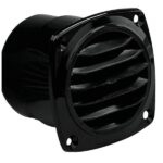 Ventilgaller svart plast 92x92mm för slang Ø 75mm