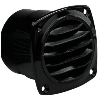 Ventilgaller svart plast 92x92mm för slang Ø 75mm