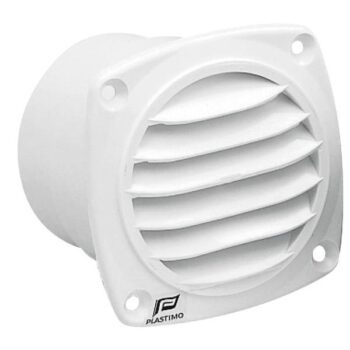 Ventilgaller vit plast 92x92mm för slang Ø 75mm