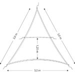Solsegel sittbrunn trekantig 3 x 3 x 3m