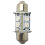 1852 LED pinol/spollampa 31mm 10-35V 0,8/8W röd - 2 st.