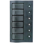 1852 Elektrisk panel med automatsäkringar, LED, 5 strömbrytare +1 (på)