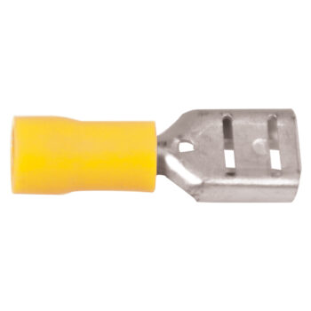 Flatstiftskontakt hona gul 6,4x0,8 mm 10 st