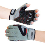 1852 segelhandskar u/fingrar svart med silikongrepp stl. XXL