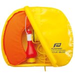 RescueBuoy gul med röd hästskoboj + ljusbojsljus