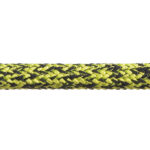Robline admiral 7000 dyneema fald, 12mm sort/gul  - 1 mtr