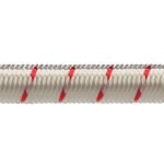 Robline elastik snor, 8mm hvid/rød  - 1 mtr