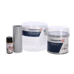 Reparations kit PVC 125ml 2-komponent 40 x 9cm ljusgrå duk